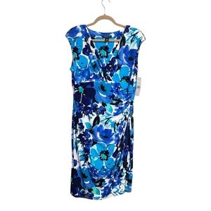LAUREN RALPH LAUREN Spring‎ Floral dress in tonal blue NEW WITH TAGS size 10